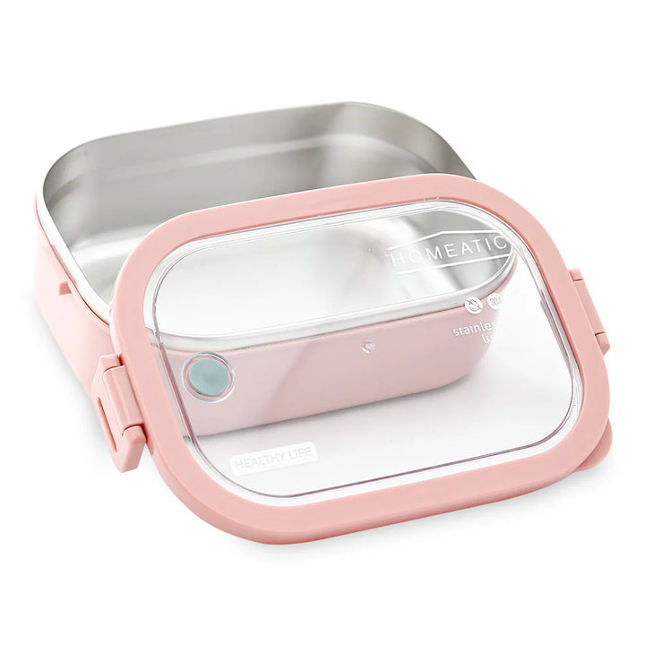 Homeatic Large Bento Stainless Steel Pink 1300 ML Lunch Box at Zubaidas Official Pakistan