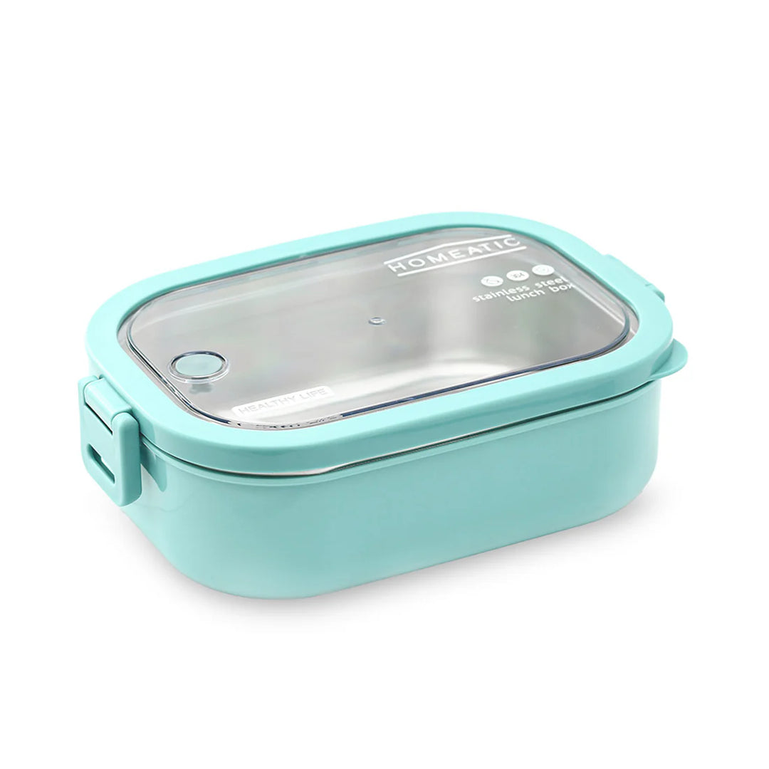 Homeatic Large Bento Stainless Steel Turquoise 1300 ML Lunch Box at Zubaidas