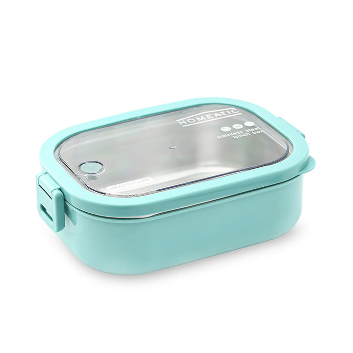 Homeatic Large Bento Stainless Steel Turquoise 1300 ML Lunch Box at Zubaidas