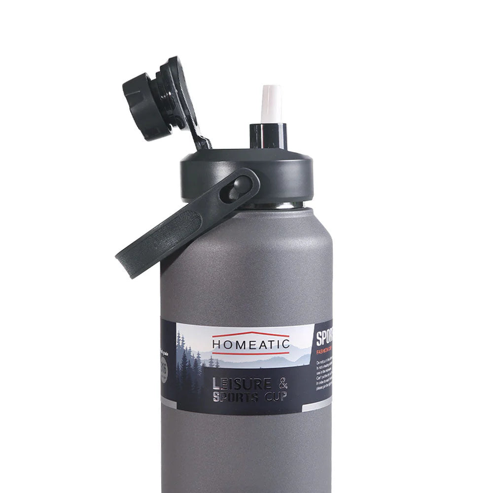 Homeatic Leisure and Sports Vacuum Flask 1300ML Grey Steel Water Bottle at Zubaidas Official Pakistan