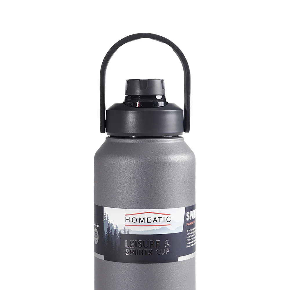 Homeatic Leisure and Sports Vacuum Flask 1300ML Grey Steel Water Bottle at Zubaidas Online Pakistan