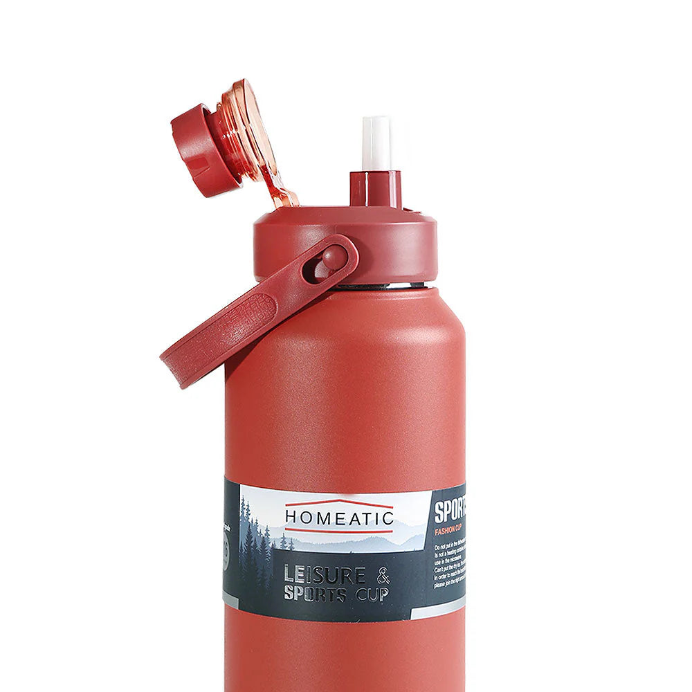 Homeatic Leisure and Sports Vacuum Flask 1300ML Red Steel Water Bottle at Zubaidas Official Pakistan