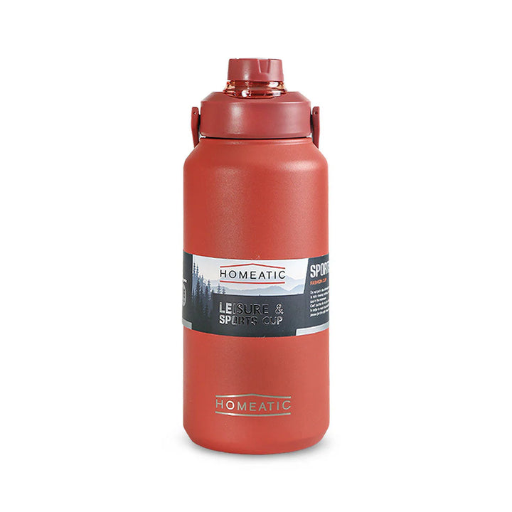 Homeatic Leisure and Sports Vacuum Flask 1300ML Red Steel Water Bottle at Zubaidas