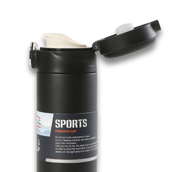 Homeatic Leisure and Sports Vacuum Flask 400ML Black Steel Water Bottle at Zubaidas Official Pakistan