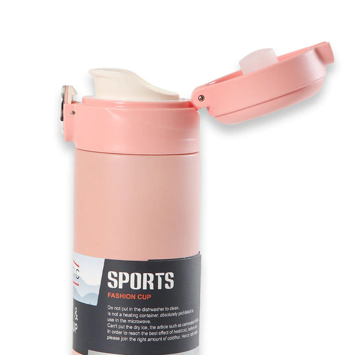 Homeatic Leisure and Sports Vacuum Flask 400ML Pink Steel Water Bottle at Zubaidas Official Pakistan