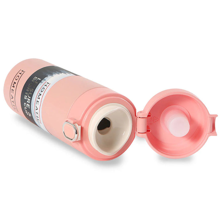 Homeatic Leisure and Sports Vacuum Flask 400ML Pink Steel Water Bottle at Zubaidas Online Pakistan