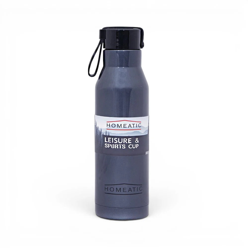 Homeatic Leisure and Sports Vacuum Flask 500ML Blue Steel Water Bottle at Zubaidas