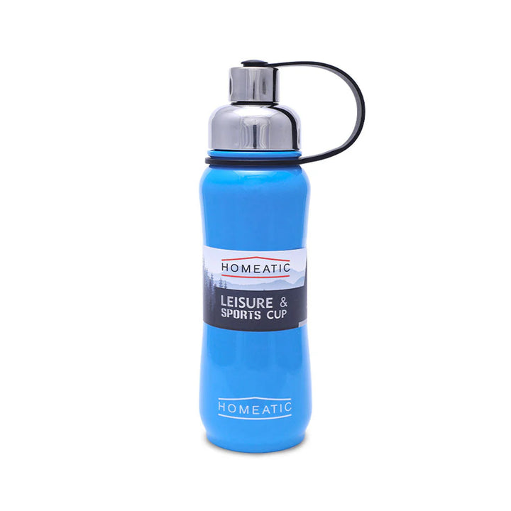Homeatic Leisure and Sports Vacuum Flask 500ML Blue Steel Water Bottle at Zubaidas