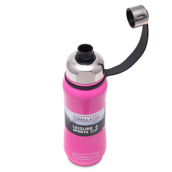 Homeatic Leisure and Sports Vacuum Flask 500ML Pink Steel Water Bottle at Zubaidas Official Pakistan