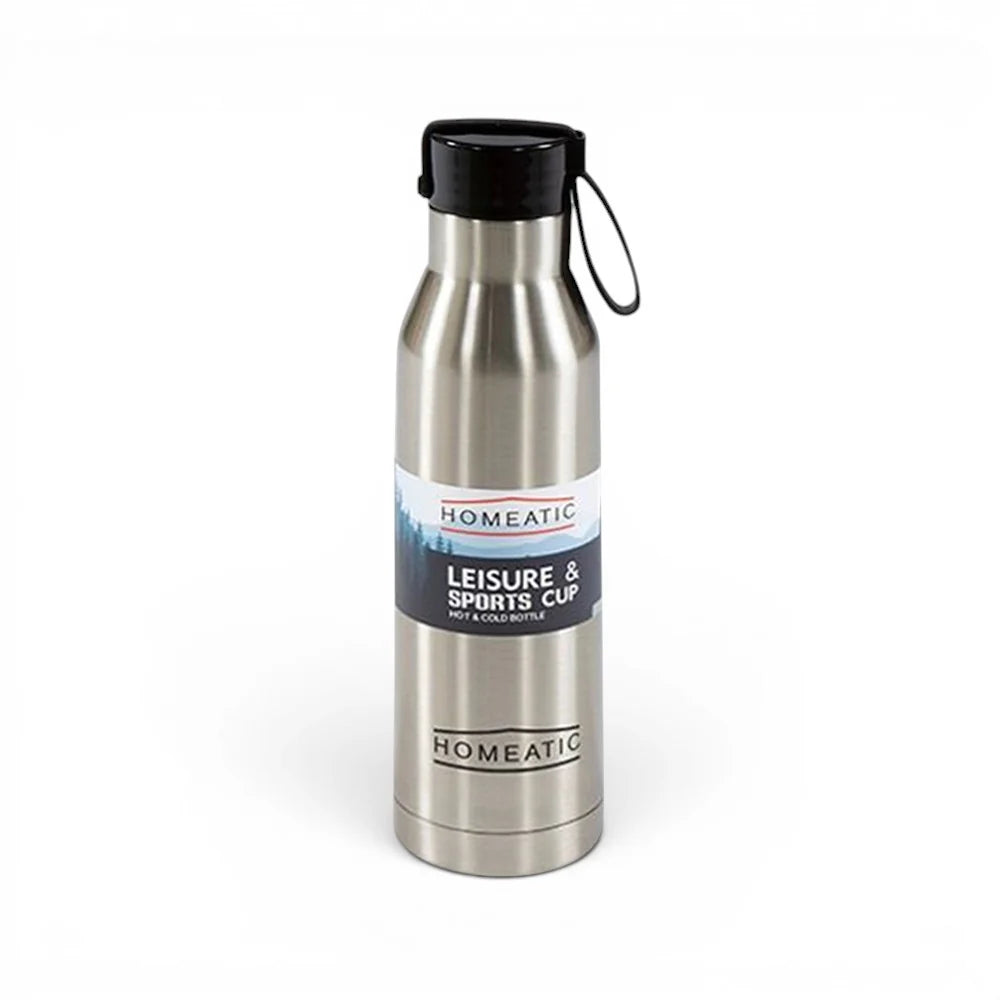 Homeatic Leisure and Sports Vacuum Flask 500ML Silver Steel Water Bottle at Zubaidas