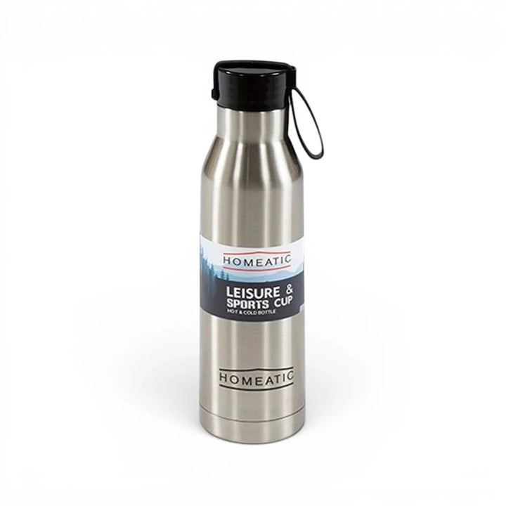 Homeatic Leisure and Sports Vacuum Flask 500ML Silver Steel Water Bottle at Zubaidas