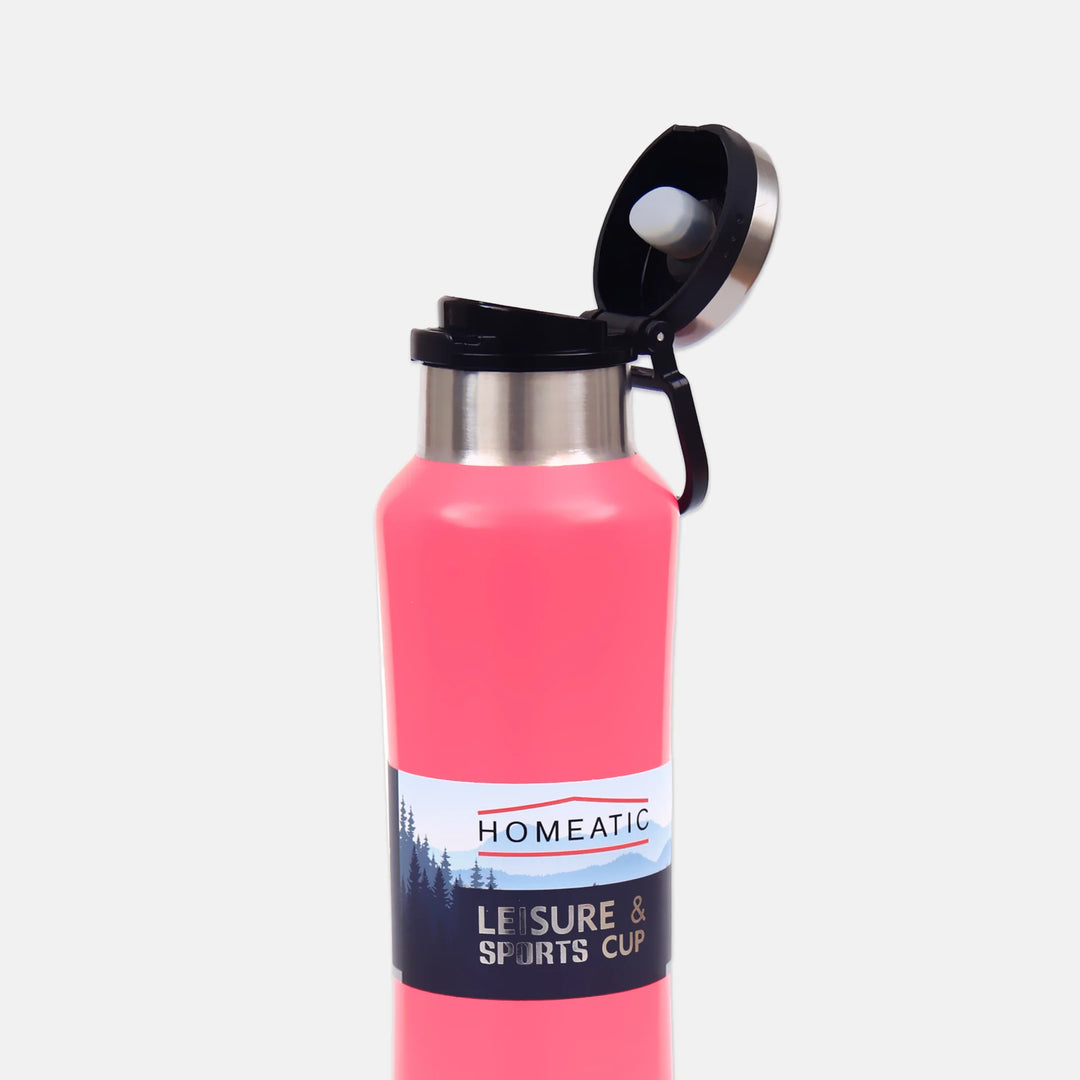 Homeatic Leisure and Sports Vacuum Flask 550ML Pink Steel Water Bottle at Zubaidas Official Pakistan
