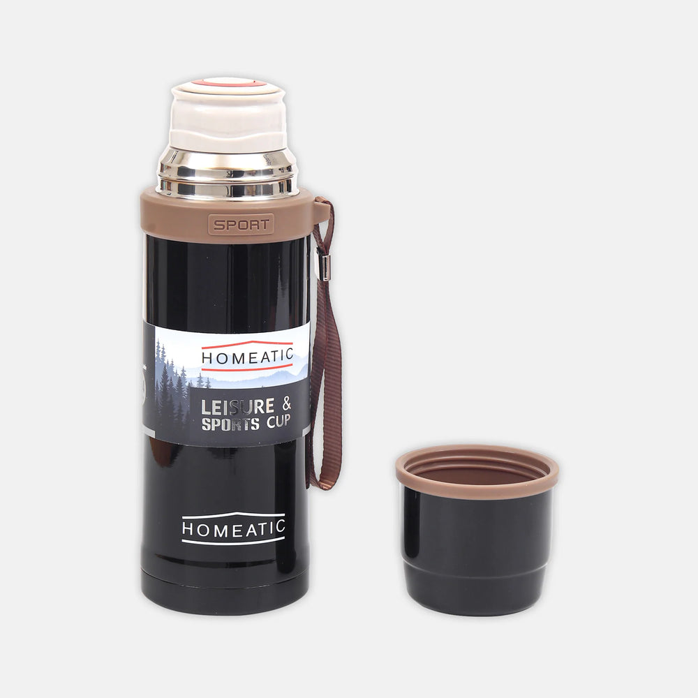 Homeatic Leisure and Sports Vacuum Flask 600ML Black Steel Water Bottle at Zubaidas Official Pakistan