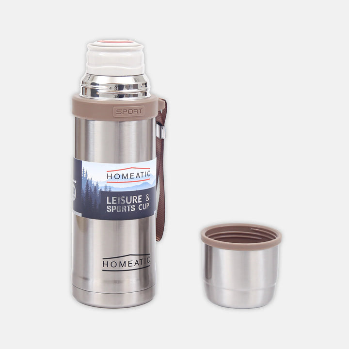 Homeatic Leisure and Sports Vacuum Flask 600ML Silver Steel Water Bottle at Zubaidas Official Pakistan
