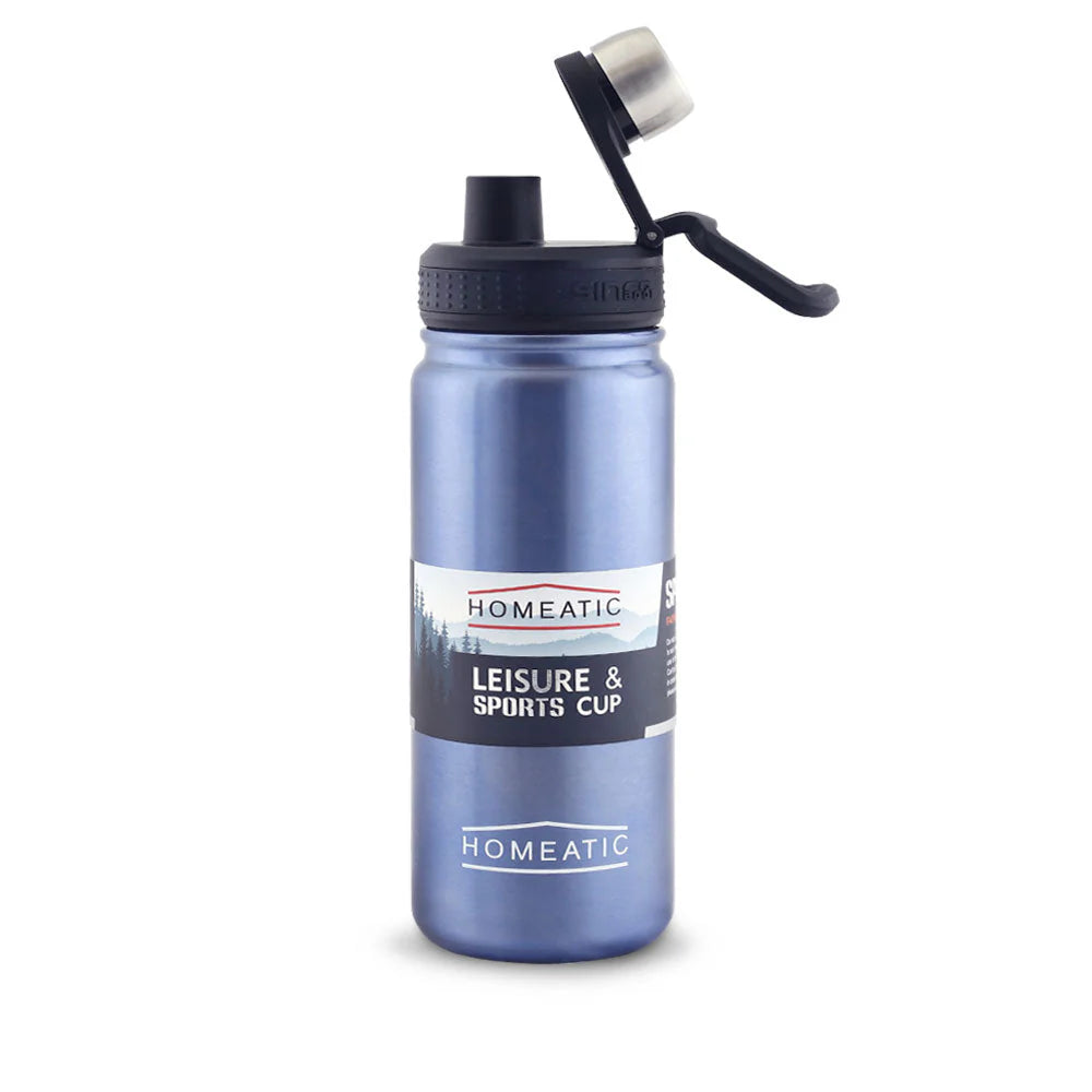 Homeatic Leisure and Sports Vacuum Flask 650ML Blue Steel Water Bottle at Zubaidas Official Pakistan