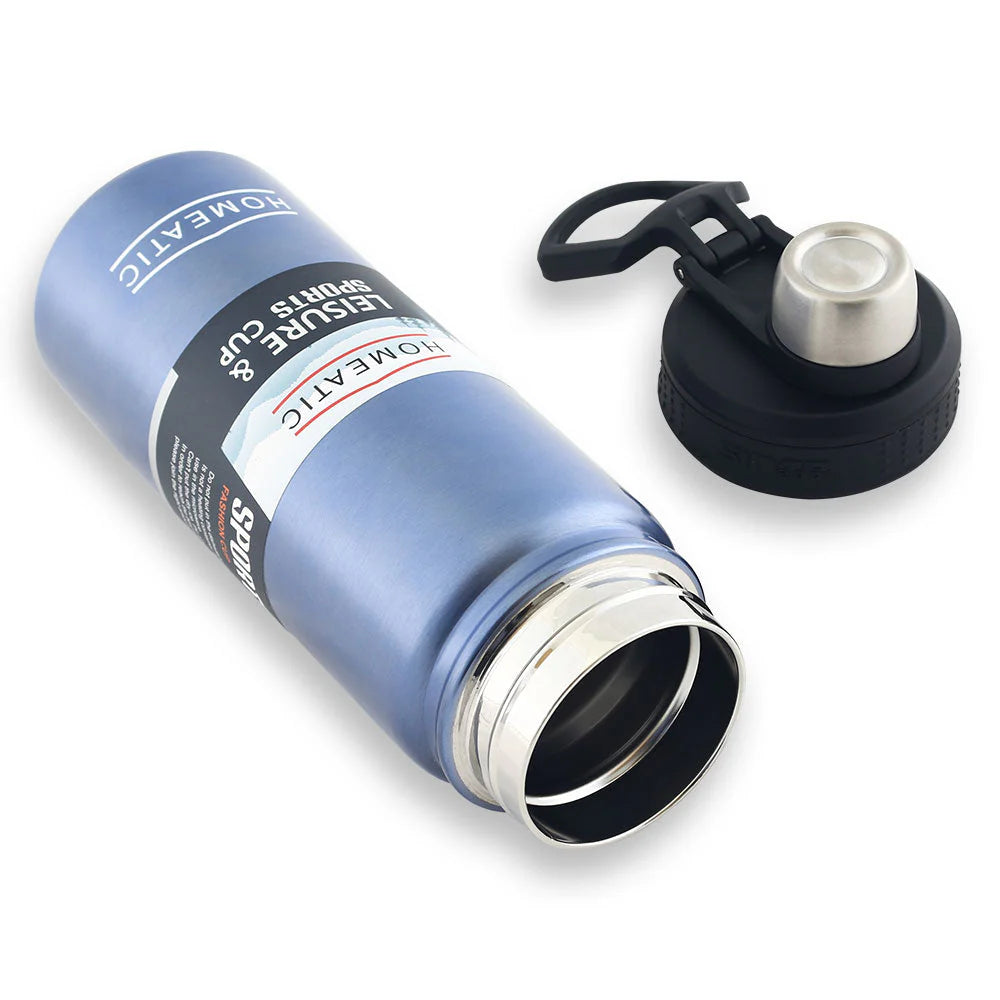Homeatic Leisure and Sports Vacuum Flask 650ML Blue Steel Water Bottle at Zubaidas Online Pakistan