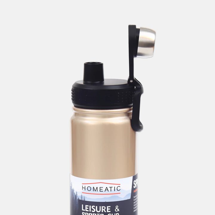 Homeatic Leisure and Sports Vacuum Flask 650ML Golden Steel Water Bottle at Zubaidas Official Pakistan