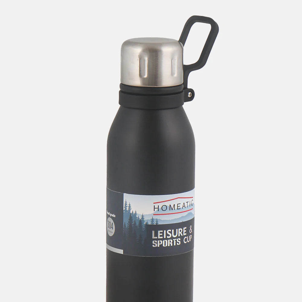 Homeatic Leisure and Sports Vacuum Flask 700ML Black Steel Water Bottle at Zubaidas Official Pakistan