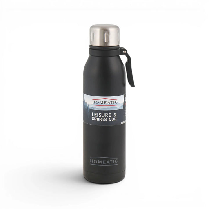 Homeatic Leisure and Sports Vacuum Flask 700ML Black Steel Water Bottle at Zubaidas