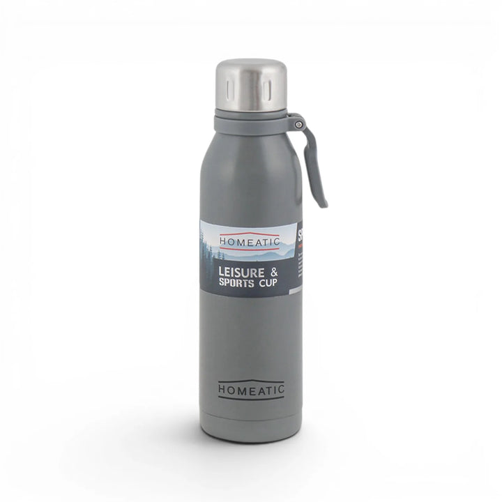 Homeatic Leisure and Sports Vacuum Flask 700ML Grey Steel Water Bottle at Zubaidas