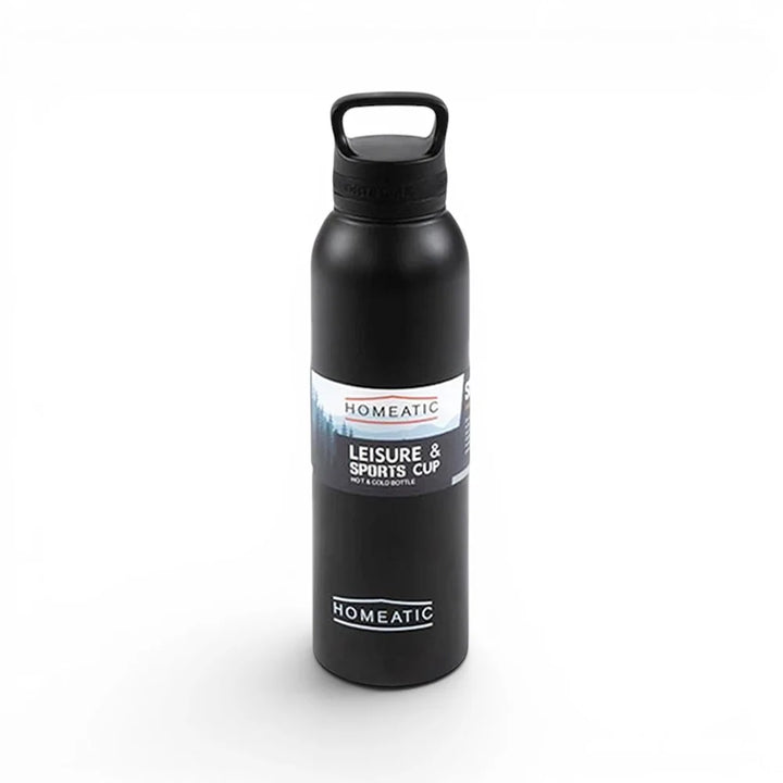 Homeatic Leisure and Sports Vacuum Flask 730ML Black Steel Water Bottle at Zubaidas