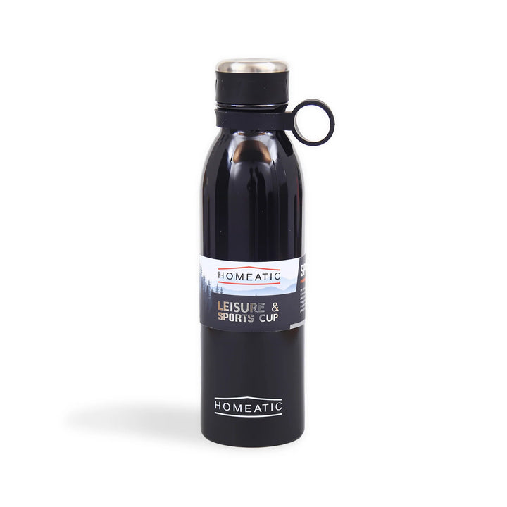 Homeatic Leisure and Sports Vacuum Flask 750ML Black Steel Water Bottle at Zubaidas