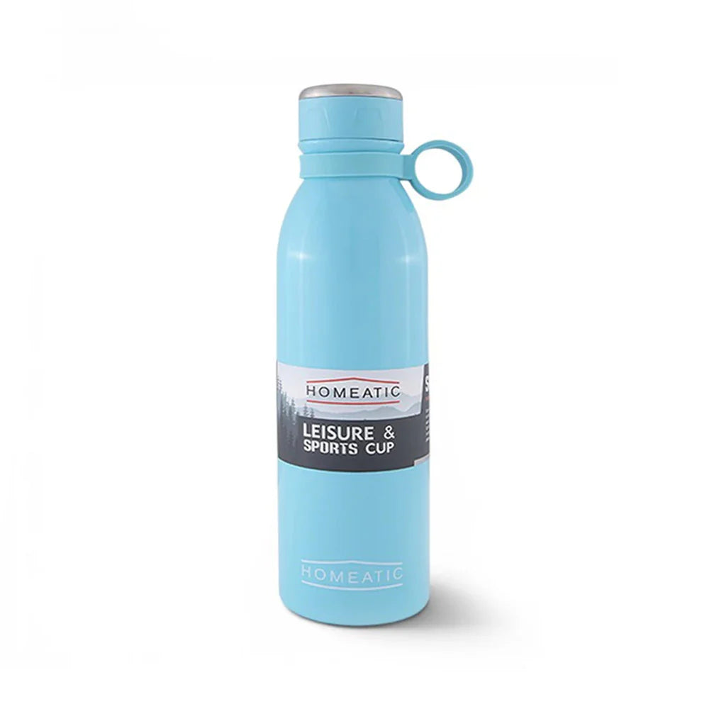 Homeatic Leisure and Sports Vacuum Flask 750ML Blue Steel Water Bottle at Zubaidas