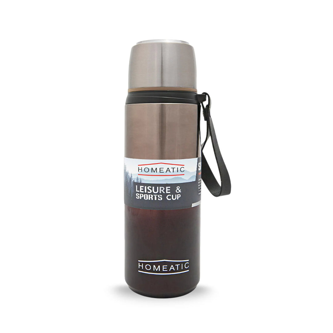 Homeatic Leisure and Sports Vacuum Flask 750ML Maroon Steel Water Bottle at Zubaidas