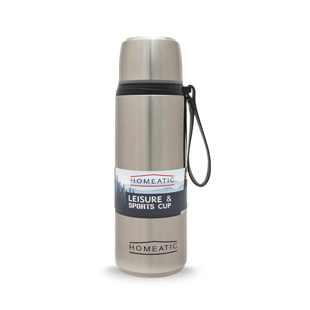 Homeatic Leisure and Sports Vacuum Flask 750ML Silver Steel Water Bottle at Zubaidas