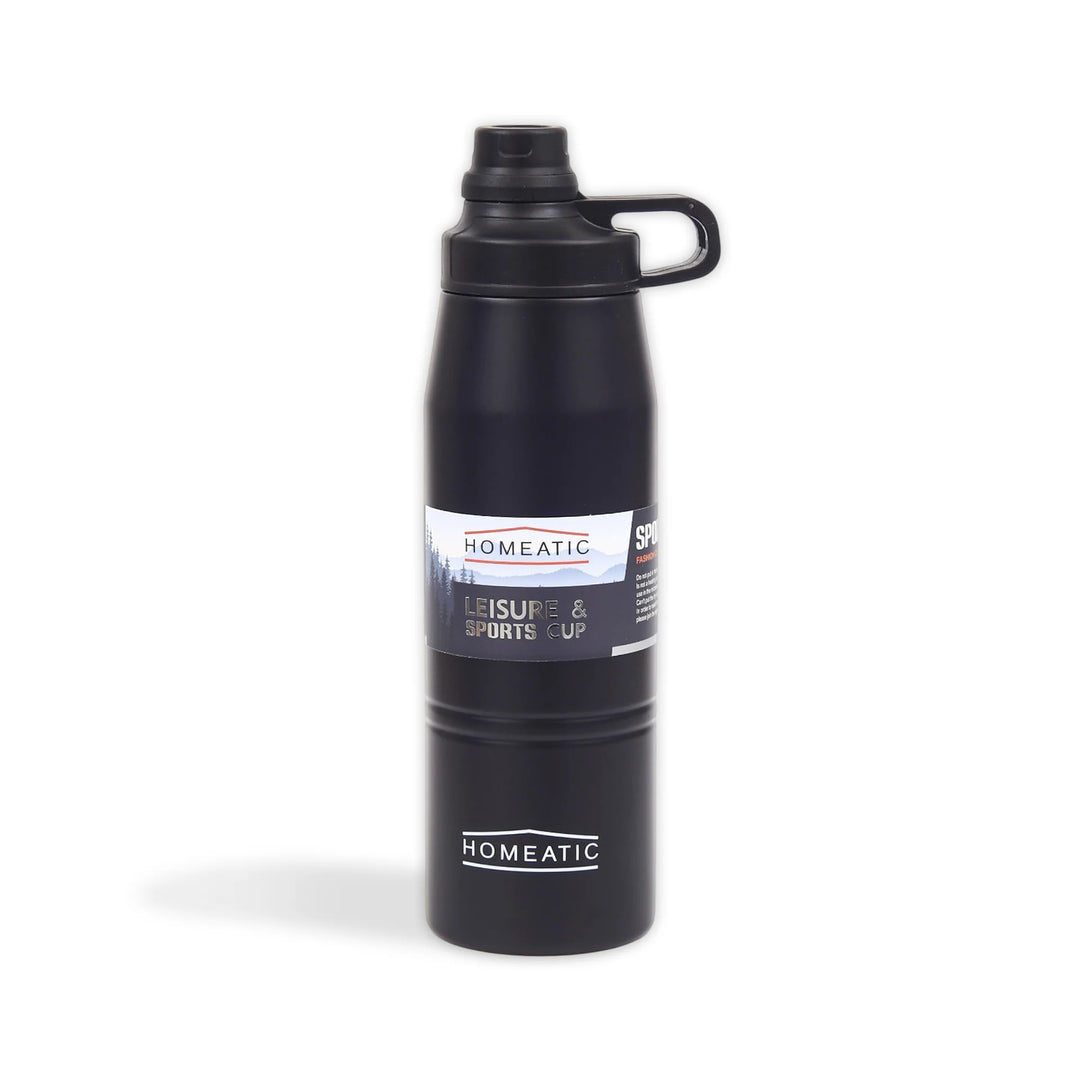 Homeatic Leisure and Sports Vacuum Flask 900ML Black Steel Water Bottle at Zubaidas