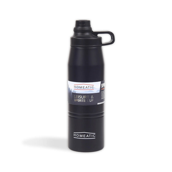 Homeatic Leisure and Sports Vacuum Flask 900ML Black Steel Water Bottle at Zubaidas