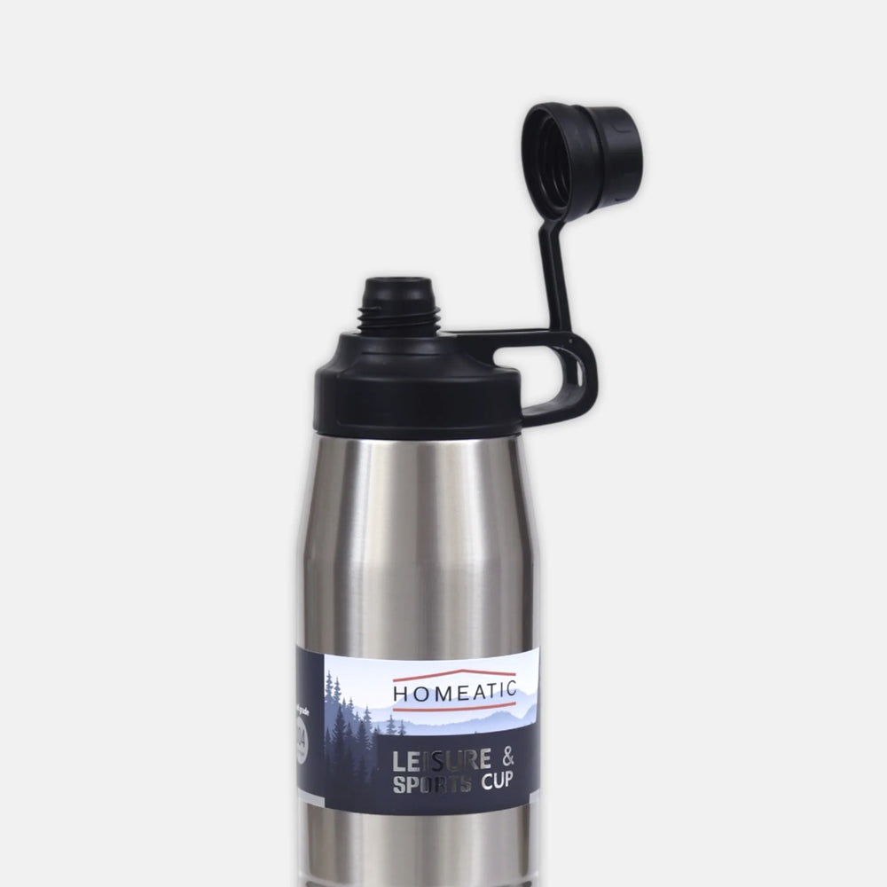 Homeatic Leisure and Sports Vacuum Flask 900ML Silver Steel Water Bottle at Zubaidas Official Pakistan