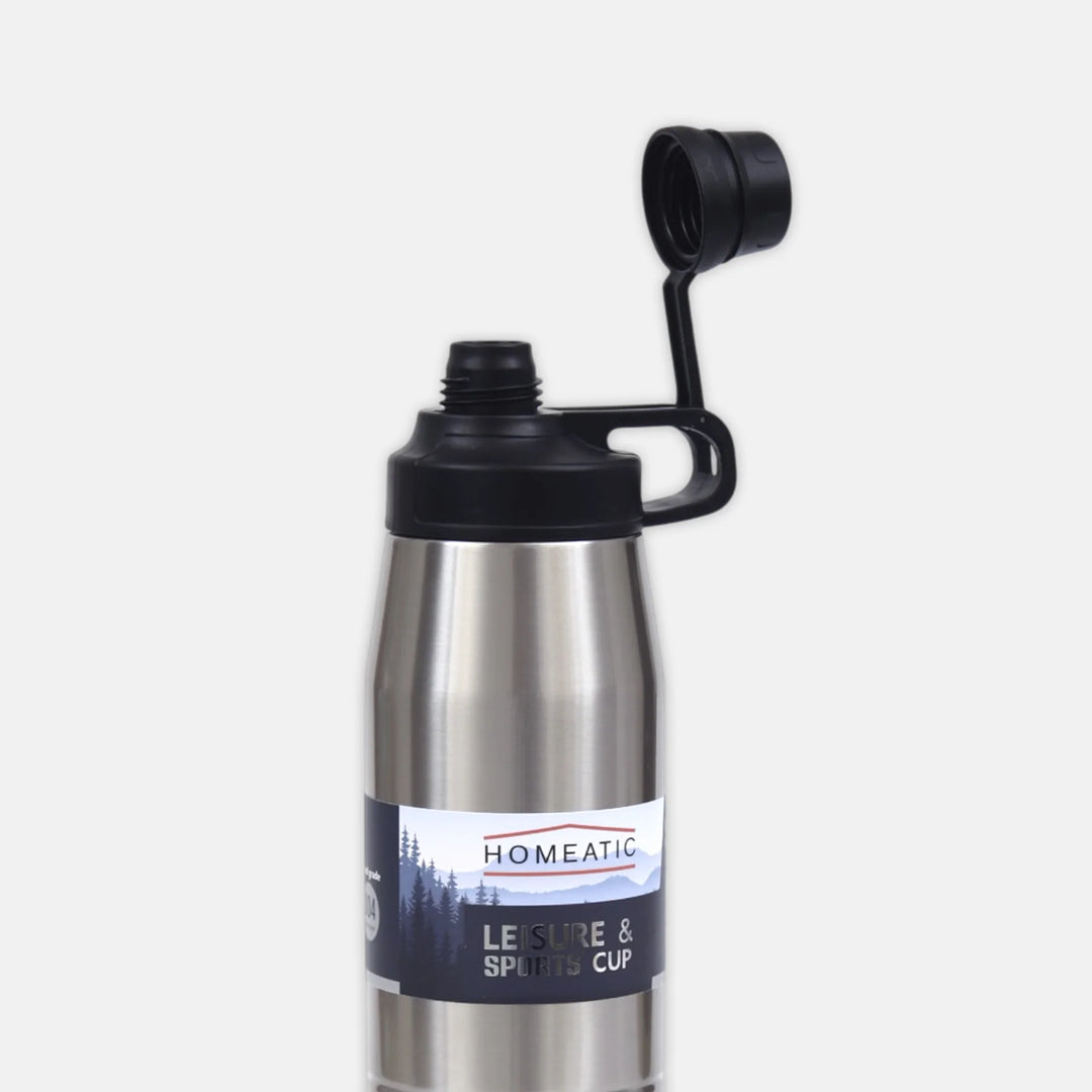 Homeatic Leisure and Sports Vacuum Flask 900ML Silver Steel Water Bottle at Zubaidas Official Pakistan