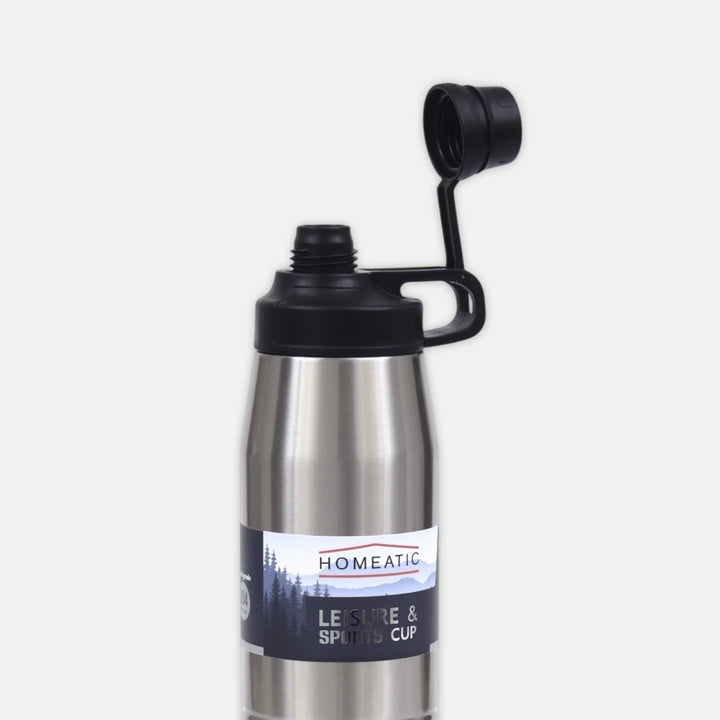 Homeatic Leisure and Sports Vacuum Flask 900ML Silver Steel Water Bottle at Zubaidas Official Pakistan
