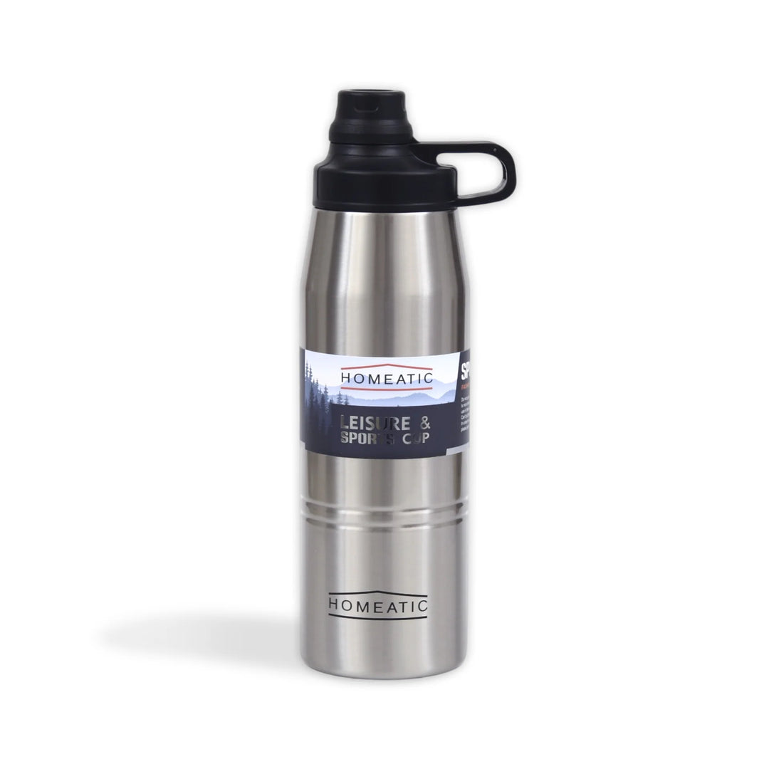 Homeatic Leisure and Sports Vacuum Flask 900ML Silver Steel Water Bottle at Zubaidas