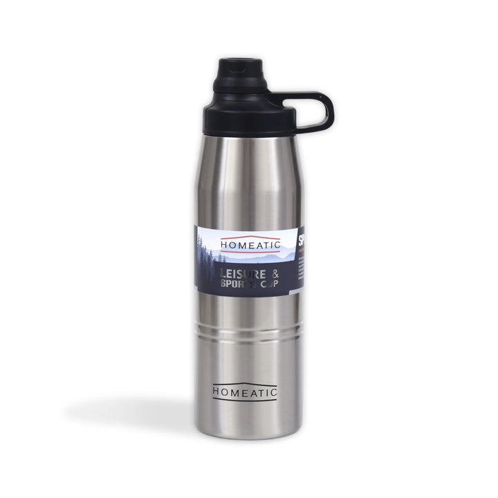 Homeatic Leisure and Sports Vacuum Flask 900ML Silver Steel Water Bottle at Zubaidas