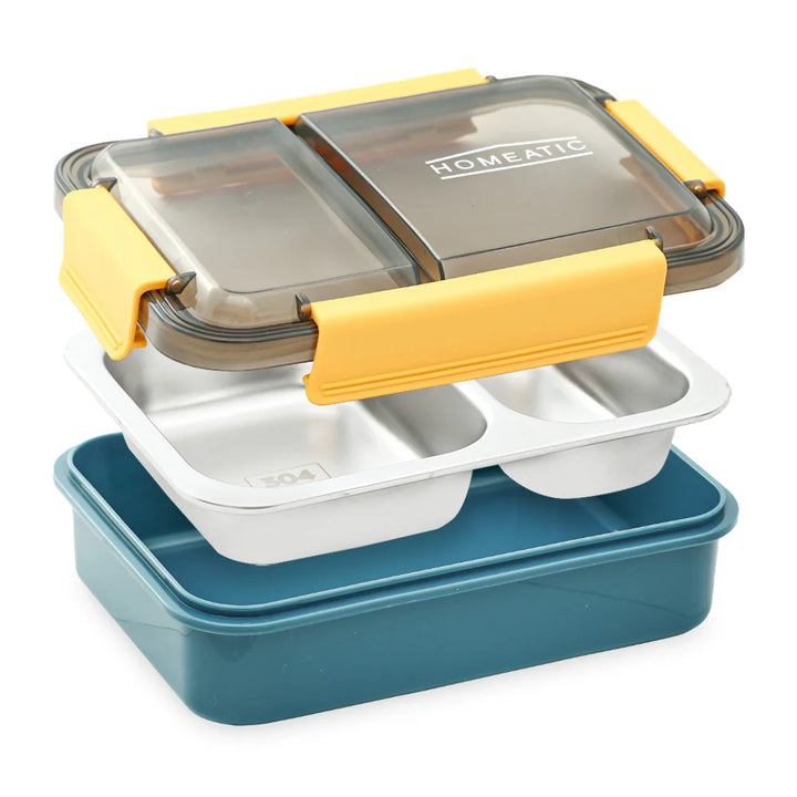 Homeatic Multi Compartment Stainless Steel Blue 750 ml Lunch Box at Zubaidas Official Pakistan