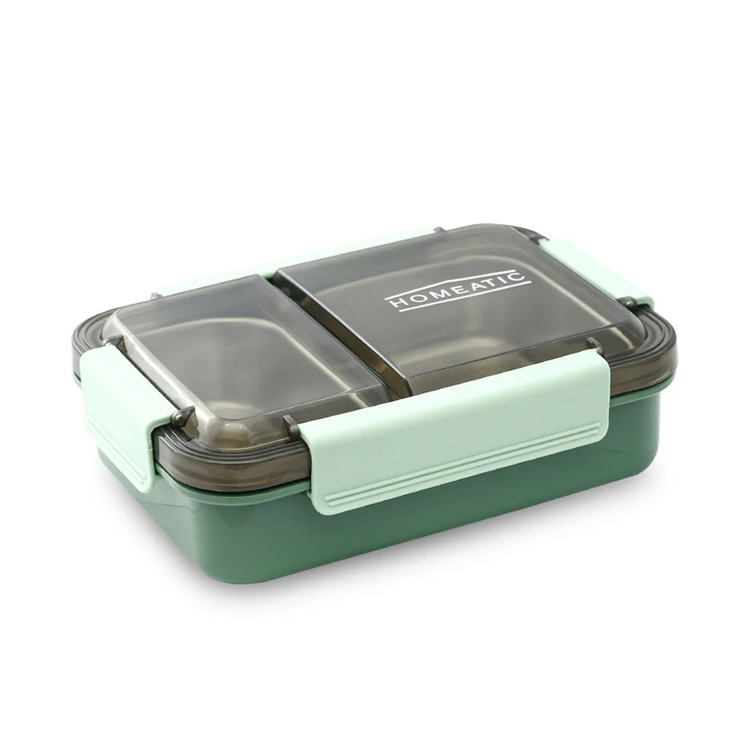 Homeatic Multi Compartment Stainless Steel Green 750 ml Lunch Box at Zubaidas