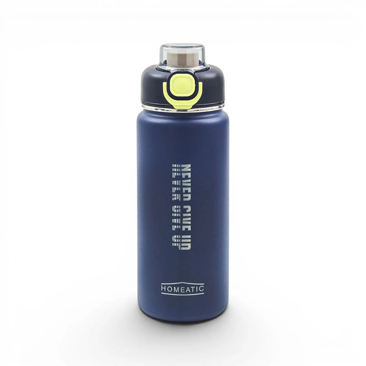 Homeatic Never Give Up Vacuum Flask 750ML Blue Steel Water Bottle at Zubaidas