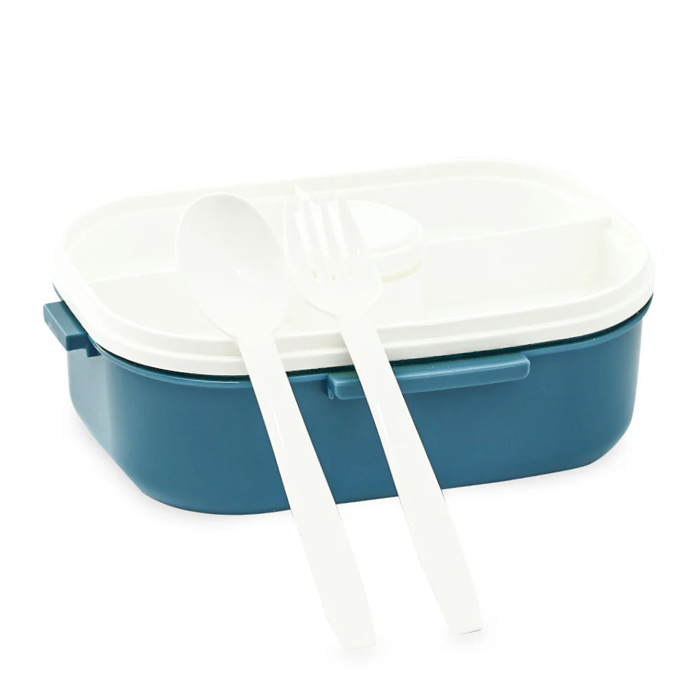 Homeatic Plastic Blue 1100 ML Lunch Box with Cutlery at Zubaidas Best Online Baby and Kids Shop in Pakistan