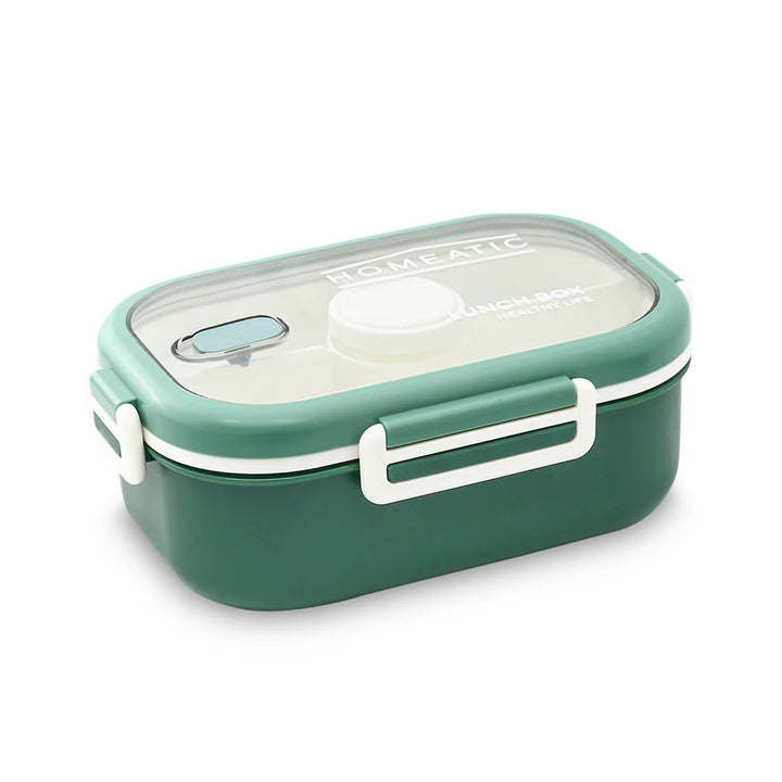 Homeatic Plastic Green 1100 ML Lunch Box with Cutlery at Zubaidas