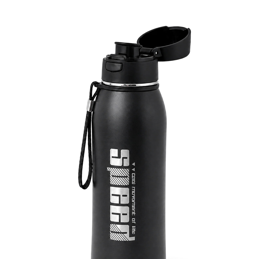 Homeatic Speed Vacuum Flask 800ML Black Steel Water Bottle at Zubaidas Official Pakistan