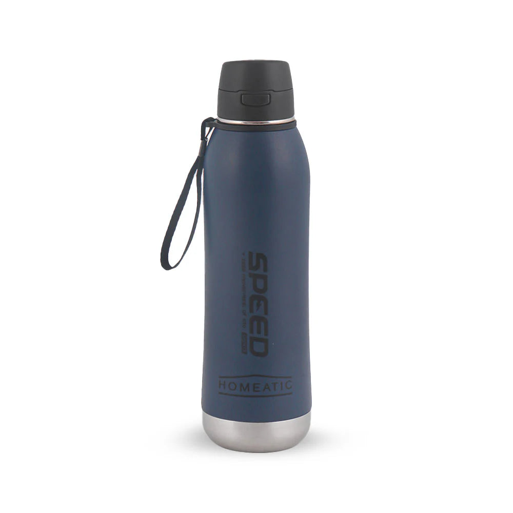 Homeatic Speed Vacuum Flask 800ML Blue Steel Water Bottle at Zubaidas