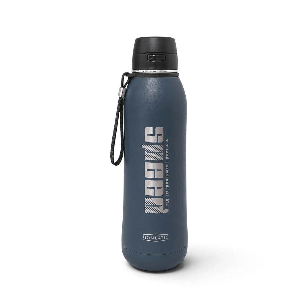 Homeatic Speed Vacuum Flask 800ML Navy Steel Water Bottle at Zubaidas