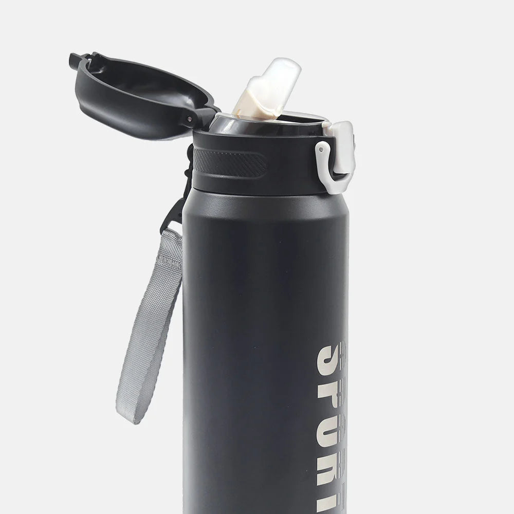 Homeatic Sport Vacuum Flask 800ML Black Steel Water Bottle at Zubaidas Official Pakistan