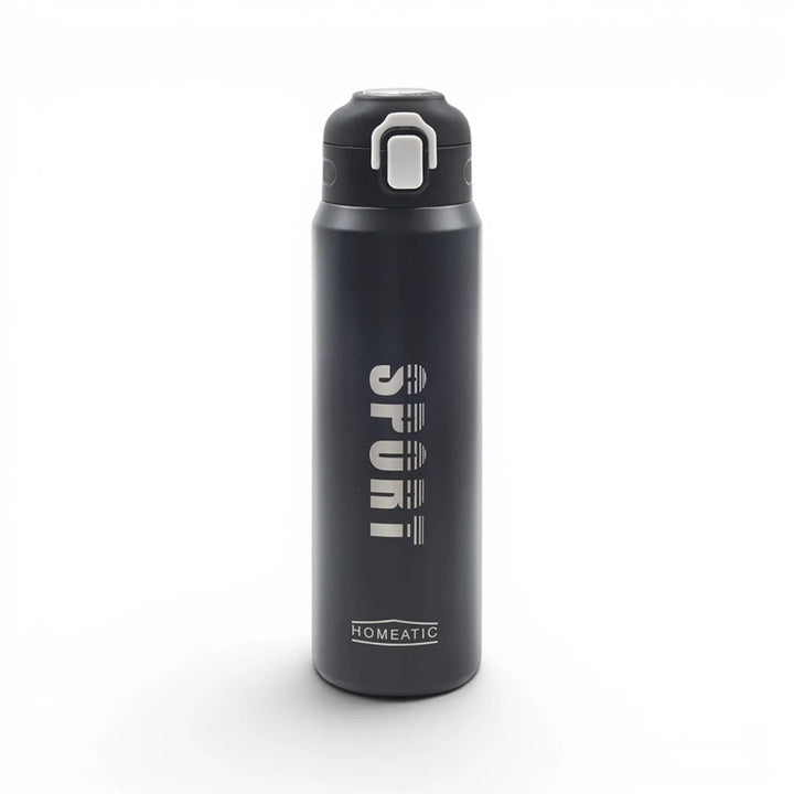 Homeatic Sport Vacuum Flask 800ML Black Steel Water Bottle at Zubaidas