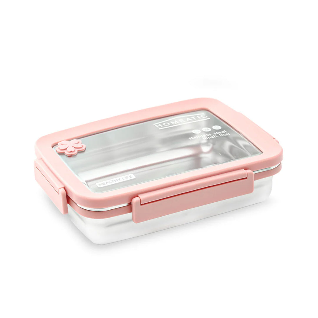 Homeatic Stainless Steel Pink 900 ml Lunch Box at Zubaidas