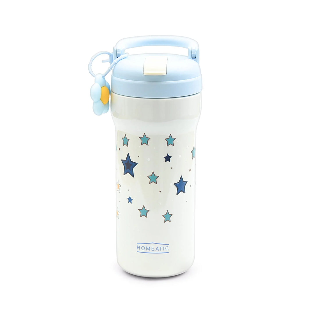 Homeatic Stars Vacuum Flask 730ML Blue and White Steel Water Bottle at Zubaidas