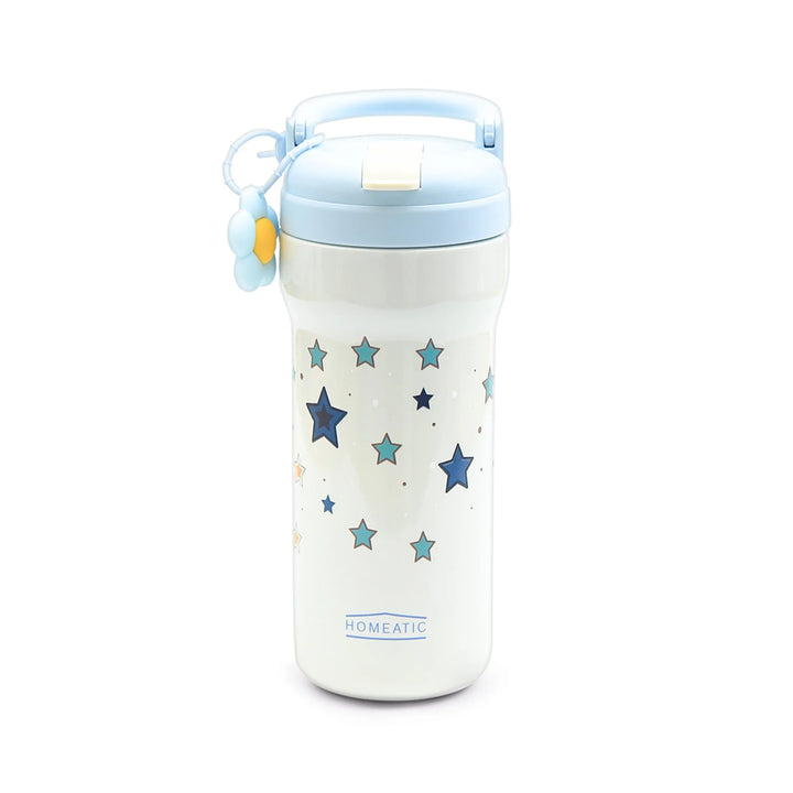 Homeatic Stars Vacuum Flask 730ML Blue and White Steel Water Bottle at Zubaidas