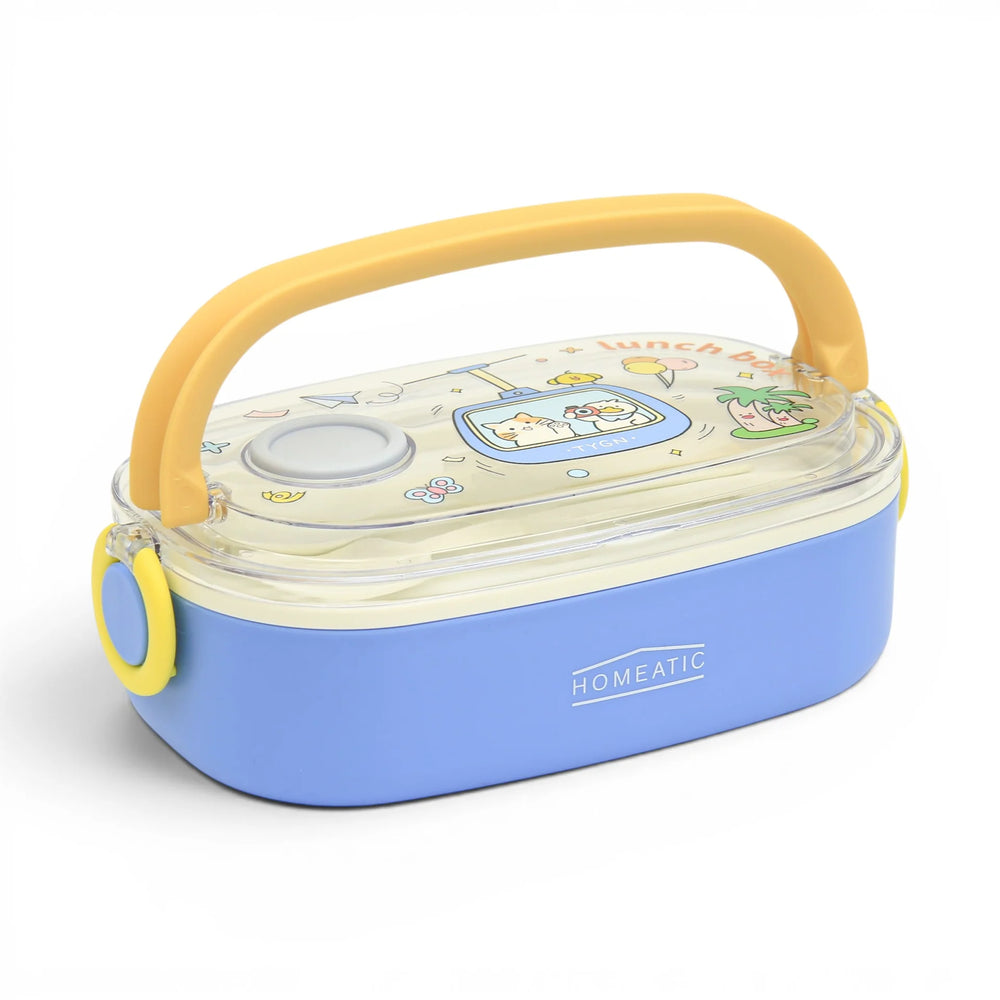 Homeatic Tempting Surprise Stainless Steel Blue 750 ML Lunch Box with Cutlery at Zubaidas Official Pakistan